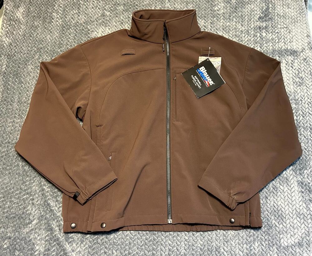Blauer Fleece Jacket Men's 2XL Tall Brown Softshell Long Sleeve Mock Neck Zip Up